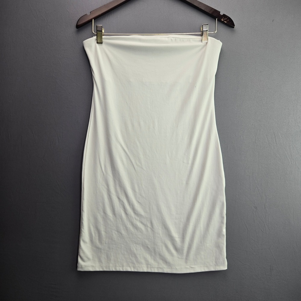 Fashion Nova Tube Dress Bodycon Mini Strapless White Stretch Size S Small 4118